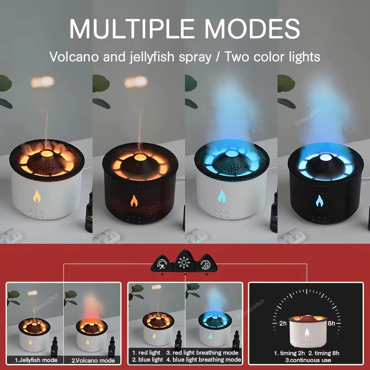 Volcano Aromatherapy Diffuser & Humidifier | Includes Essential Oils