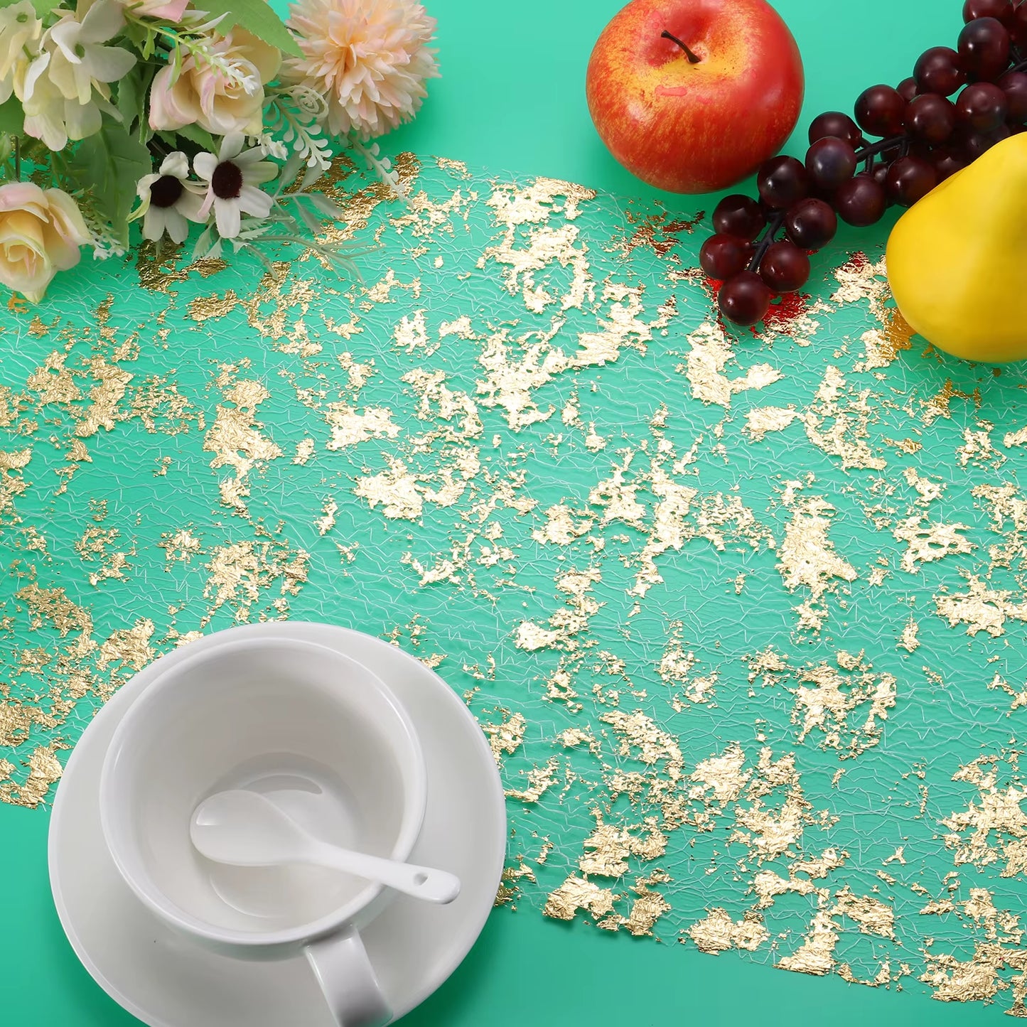 Metallic Foil Thin Mesh Table Runner | 11 X 360 Inches