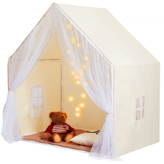 VEVOR Kids Play Tent - Cozy Indoor/Outdoor Yurt for Ages 1-5 with Mat and Lamp, Perfect for Boys and Girls, Beige