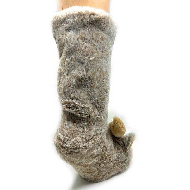 Moose Kids' Plush Animal Slipper Socks