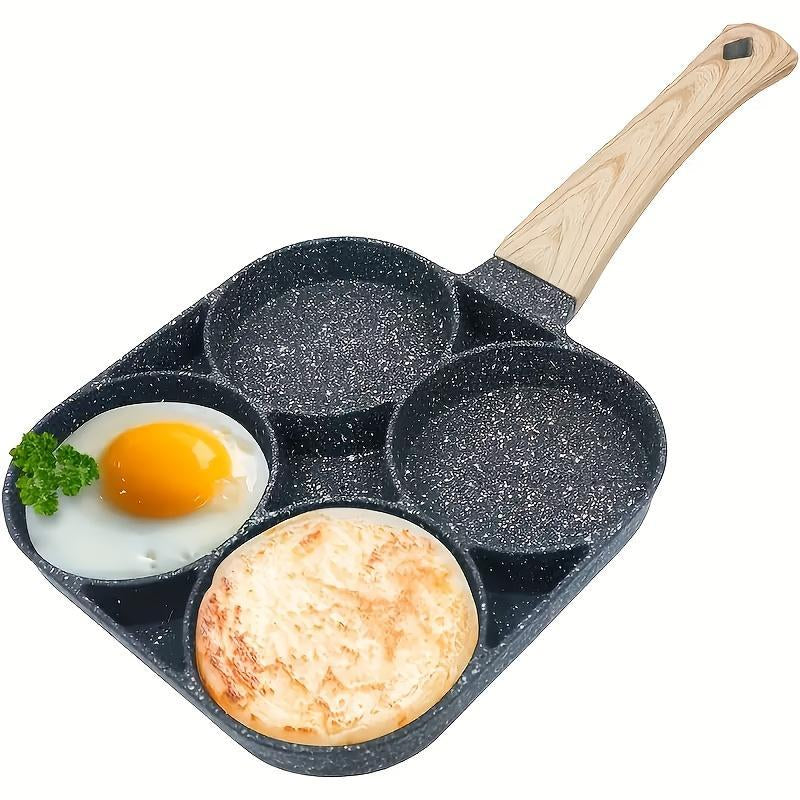 Granite-Style Non-Stick 4-Hole Star Egg Pan - Versatile Skillet for Perfect Breakfast Creations, Easy Clean & Ideal Gift!