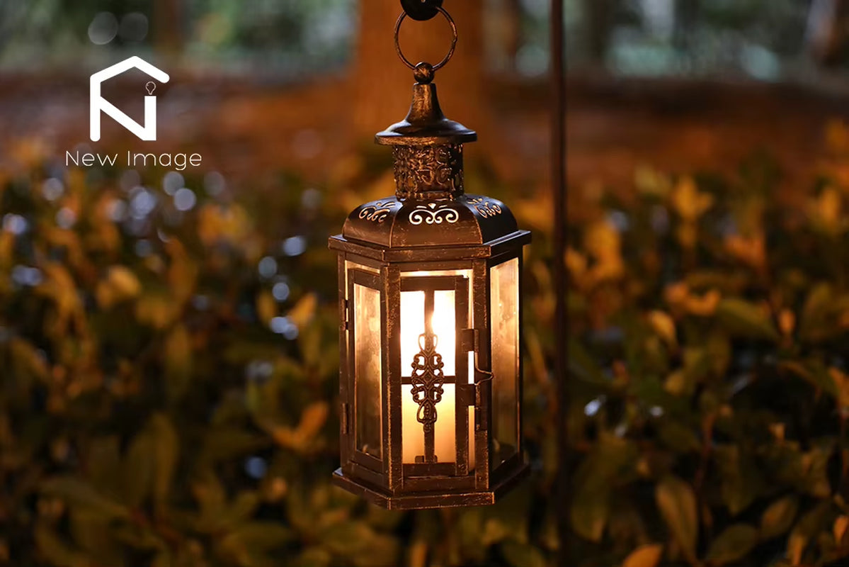 Luxury Vintage Nordic Black Iron Hanging Lantern Candle Holder – Timeless Elegance for Home & Events